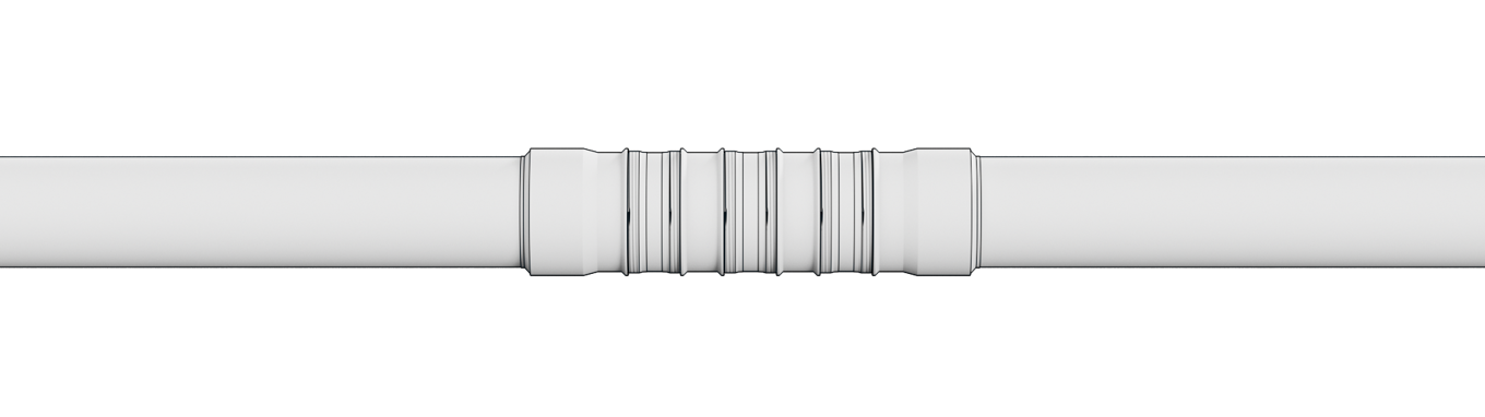 Rendered view of Welltec Light Packer showing symmetrical seals for zonal isolation in a cylindrical downhole assembly.