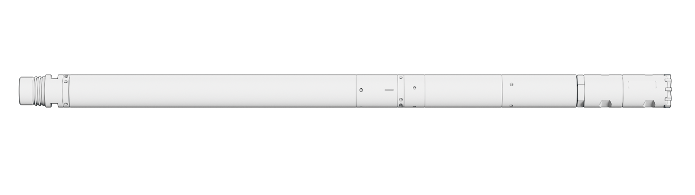 Side view of the Welltec Well Miller tool designed for precision hardware milling operations inside wellbores.