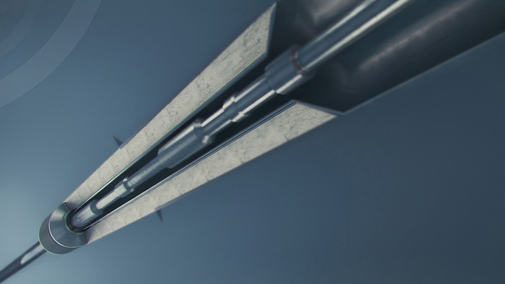 Detailed view of the Welltec Annular Barrier (WAB) showcasing its mechanical design and deployment within casing.