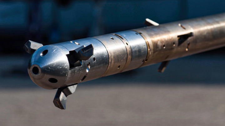 Close-up of a multi-blade downhole tool designed to perform seven precision cuts in a single intervention run.